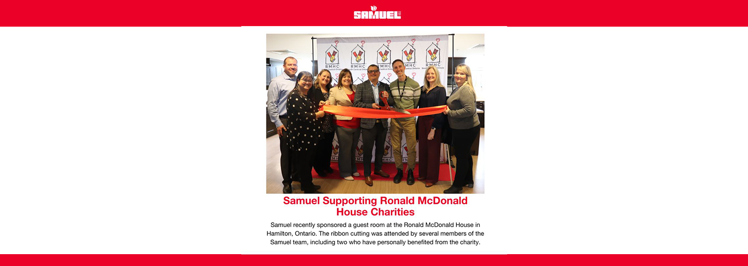 Samuel Sponsors Guest Room at Ronald McDonald House in Hamilton, Ontario